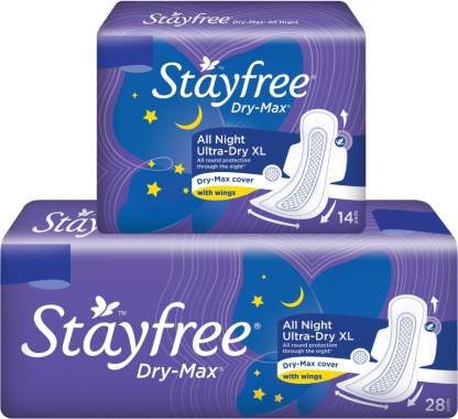 STAYFREE Dry Max All Night combo of 42 pads Sanitary Pad  (Pack of 42)